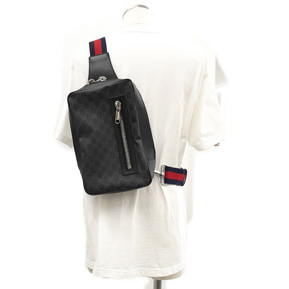 GUCCI Soft GG Supreme Sling Backpack Body Bag Black - Picture 9 of 9